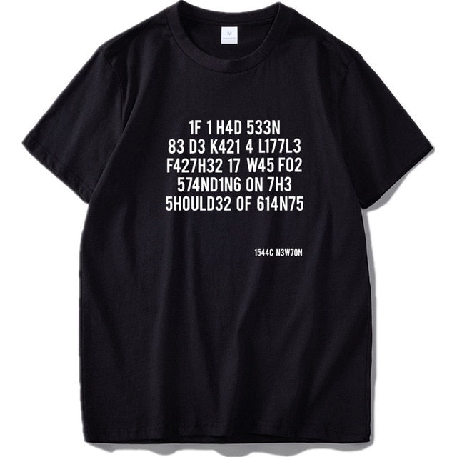 Hacker T shirt Leet Language Stephen Hawking Design T-shirt 100% Cotton Unisex Cloth High Quality Tshirt EU Size