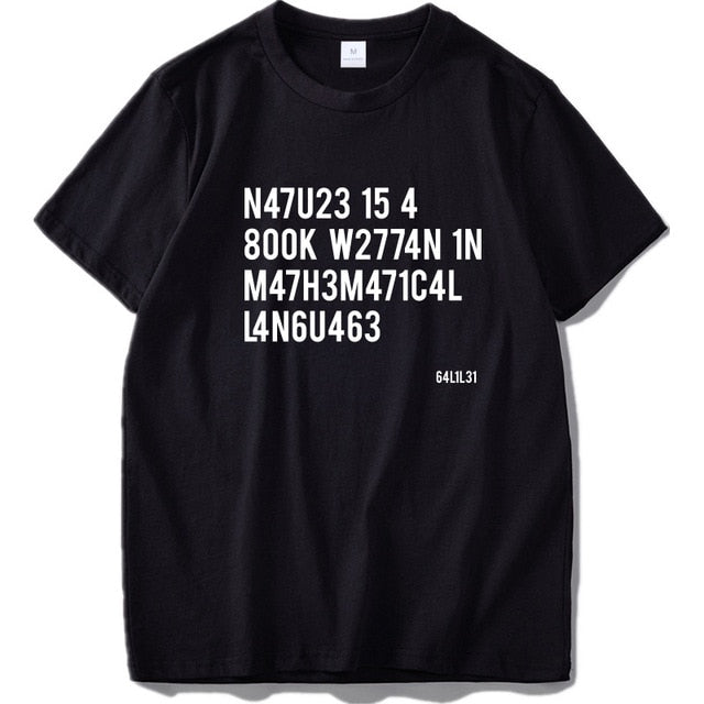 Hacker T shirt Leet Language Stephen Hawking Design T-shirt 100% Cotton Unisex Cloth High Quality Tshirt EU Size