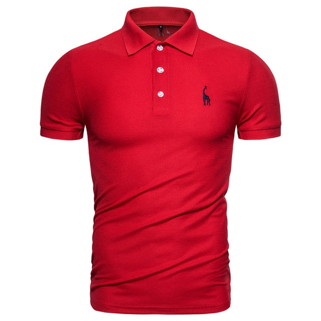 NEGIZBER New Man Polo Shirt Mens Casual Deer Embroidery Cotton Polo shirt Men Short Sleeve High Quantity polo men