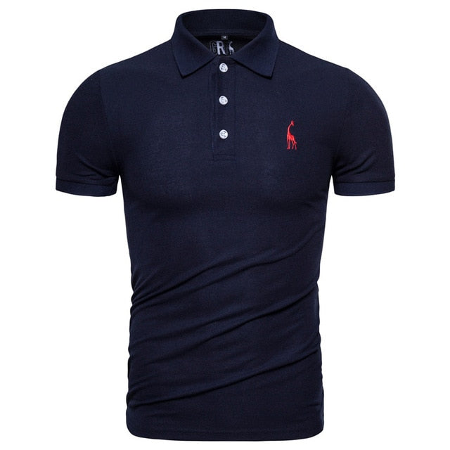 NEGIZBER New Man Polo Shirt Mens Casual Deer Embroidery Cotton Polo shirt Men Short Sleeve High Quantity polo men